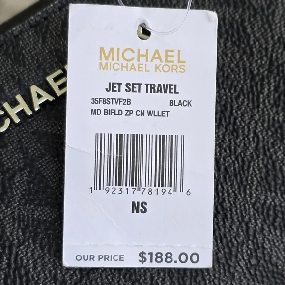 Michael Kors Jet Set Medium Bifold Black Wallet - Picture 5 of 6